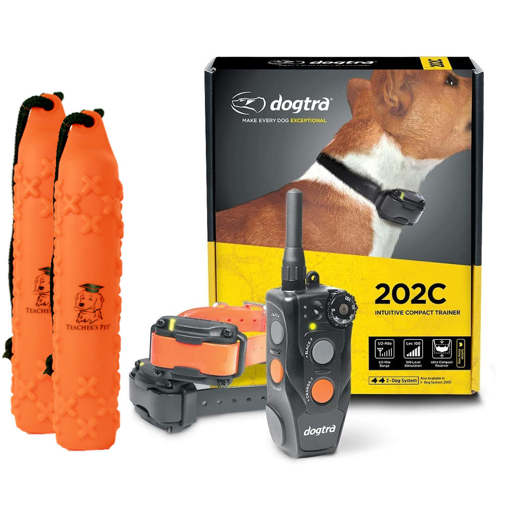 Dogtra 202C Remote 2 Dog Training Dog Collar System + Hunting Bumpers-img-0
