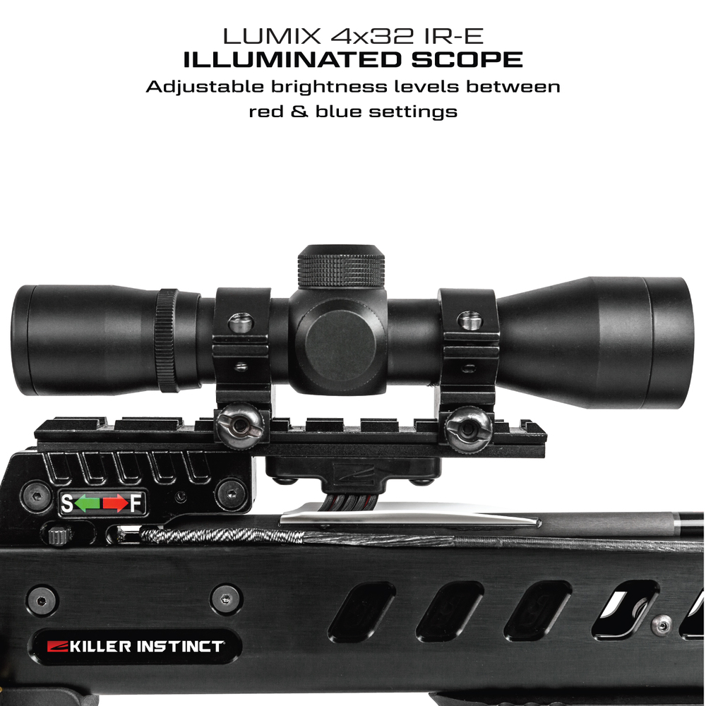 Killer Instinct Fatal-X Crossbow Kit with LUMIX 4x32 X CAM and Pro Package-img-7